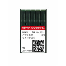 Промислові голки для флетлоків Groz-Beckert UY 118 GBS Nm 75/11 RG